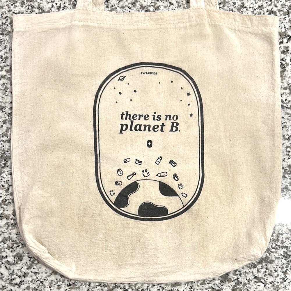 FIGS Eco-Friendly Canvas Tote Bag with Earth Design